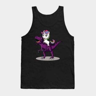 Unicorn riding Dinosaur TShirt I TRex gift Tank Top